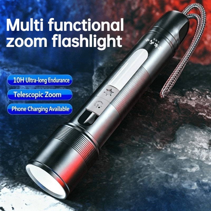Outdoor Power For Camping - Wielofunkcyjna latarka LED z regulacją zoomu,