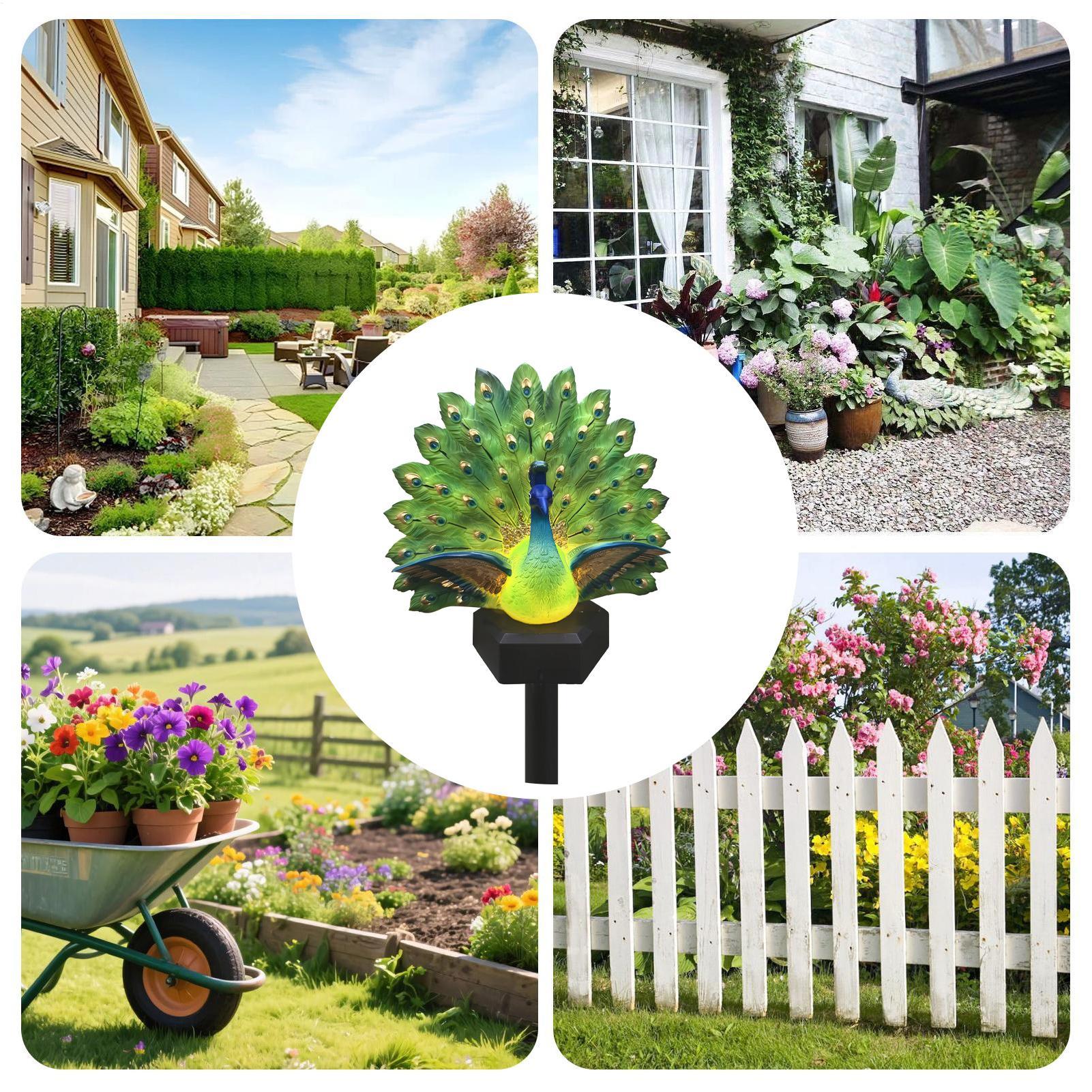 Outdoor Yard Power Stake - Solarna rzeźba ptaka do ogrodu, zasilana