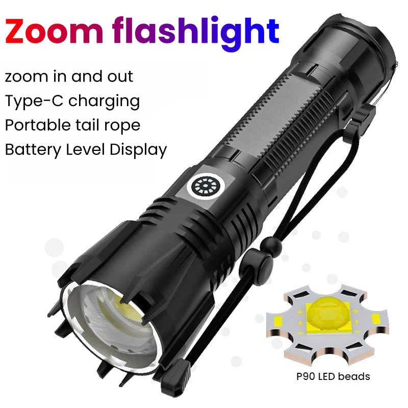 Outdoor Power For Camping - Latarka LED P90 o dużej mocy,