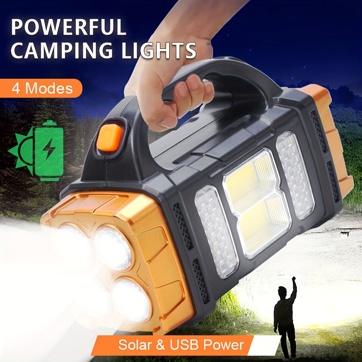 Outdoor Power Outlet Solar - Nowa, ulepszona, ładowalna, mocna latarka LED