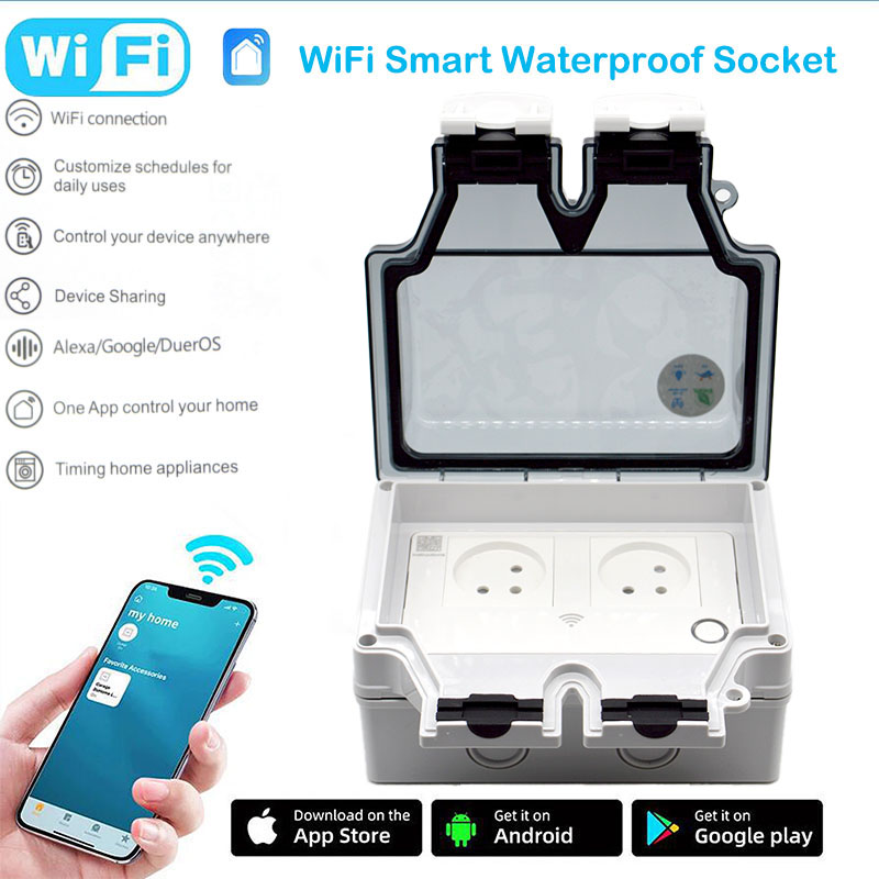 Outdoor Power Outlet Waterproof - Inteligentne gniazdko 16A IP66 wodoodporne, wtyczka
