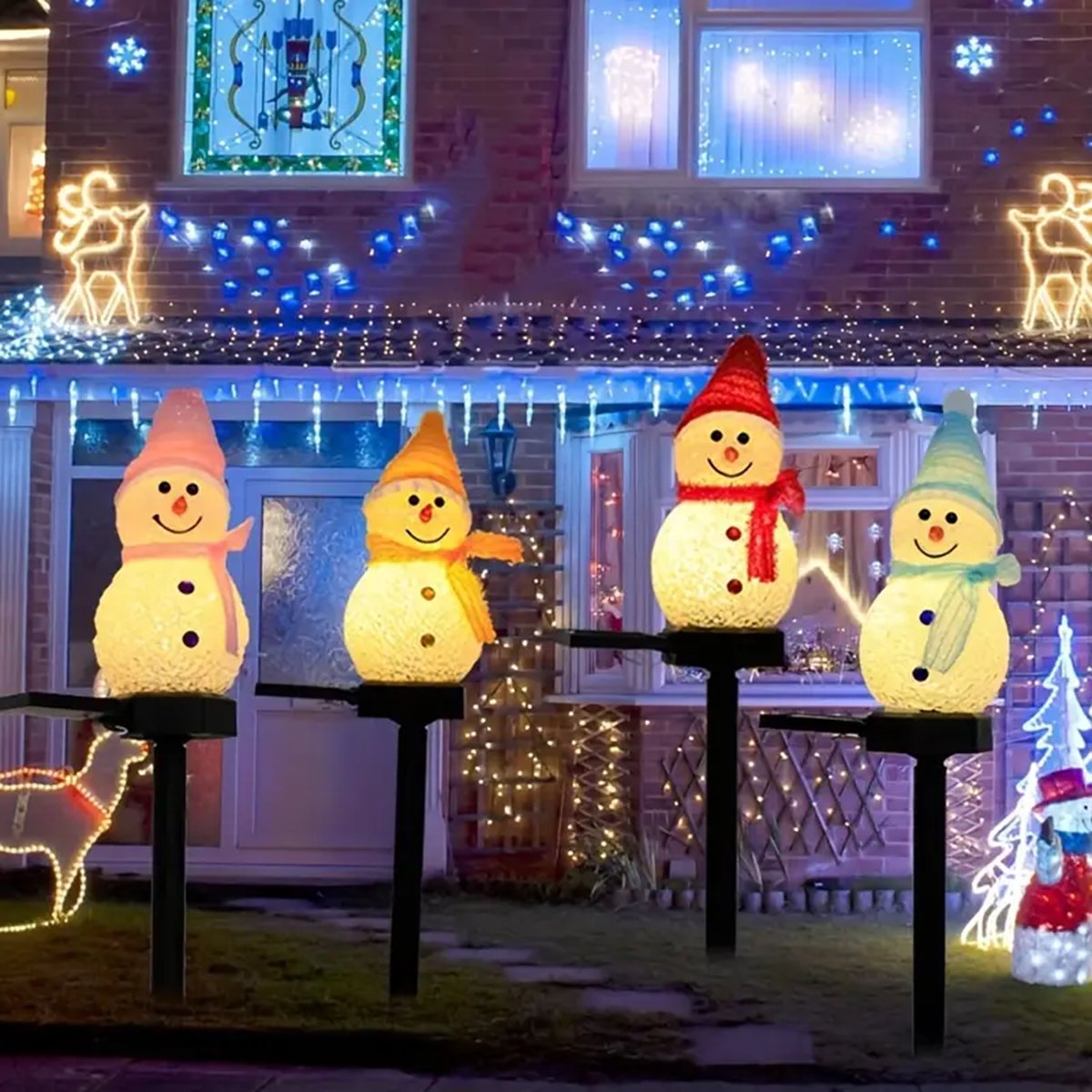 LED Snowman Solar Garden Light – Outdoor Yard Power Stake recenzja i cena