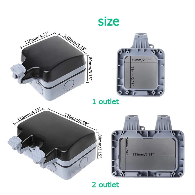EU KR zewnętrzne wodoodporne g – Outdoor Power Outlet Waterproof recenzja i cena