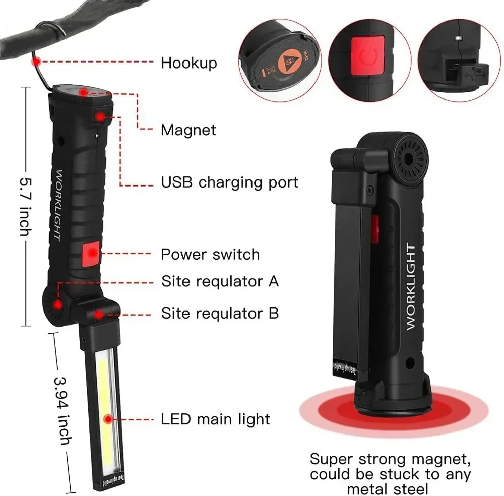 Latarka LED COB, ładowana prze – Outdoor Power Usb recenzja i cena